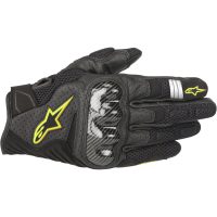 MC-Handskar Kort SMX-1 Air v2 Svart/Neongul Alpinestars