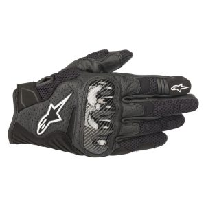 Mc-handskar Läder Smx-1 Air Carbon V2 Svart/vit ALPINESTARS