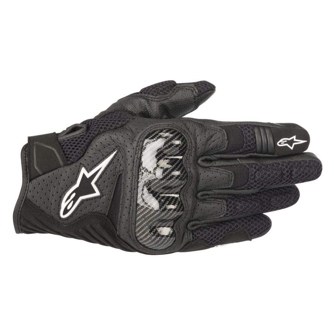 Mc-handskar Läder Smx-1 Air Carbon V2 Svart/vit ALPINESTARS Medium