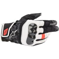 Mc-handskar Läder Smx Z Drystar Svart/fluorescerande Röd/vit ALPINESTARS