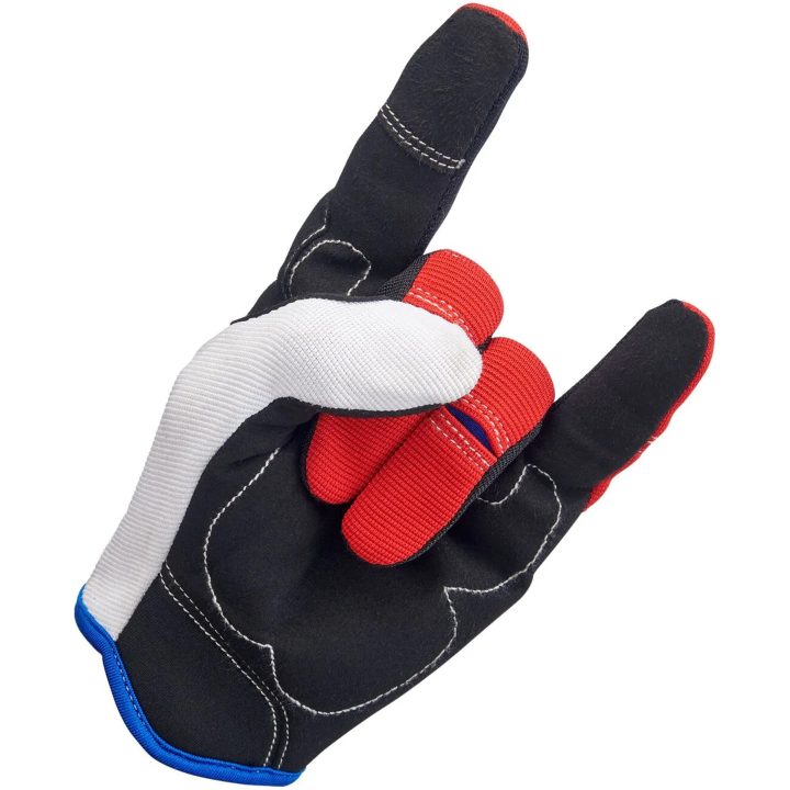 Mc-handskar Moto Svart/röd/blå/vit BILTWELL Handskar – bild 6