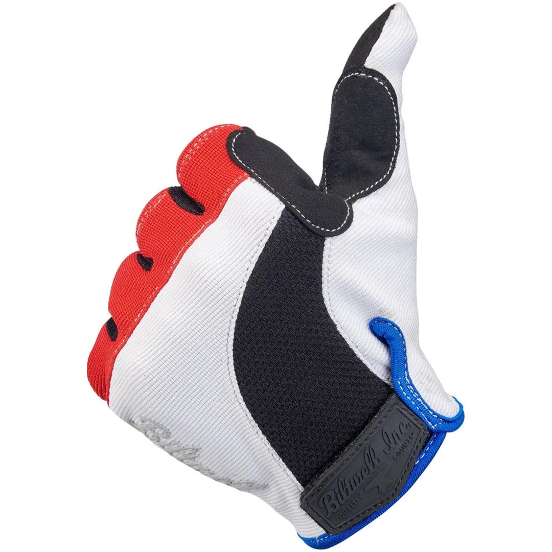 Mc-handskar Moto Svart/röd/blå/vit BILTWELL Handskar – bild 4