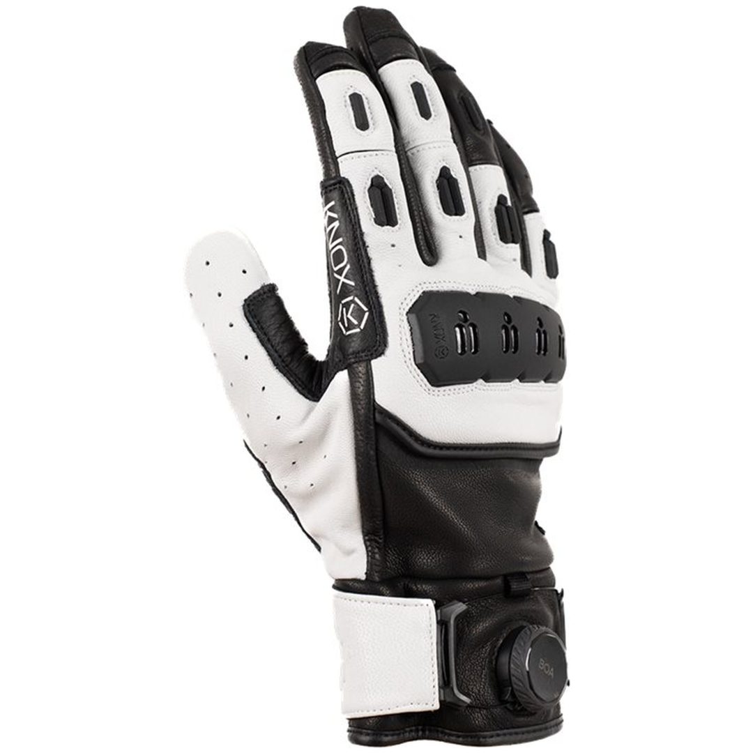 Mc-handskar Orsa Leather Mk3 Svart/vit Knox Large – bild 2