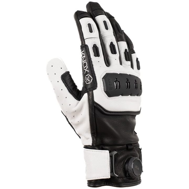 Mc-handskar Orsa Leather Mk3 Svart/vit Knox Large – bild 2