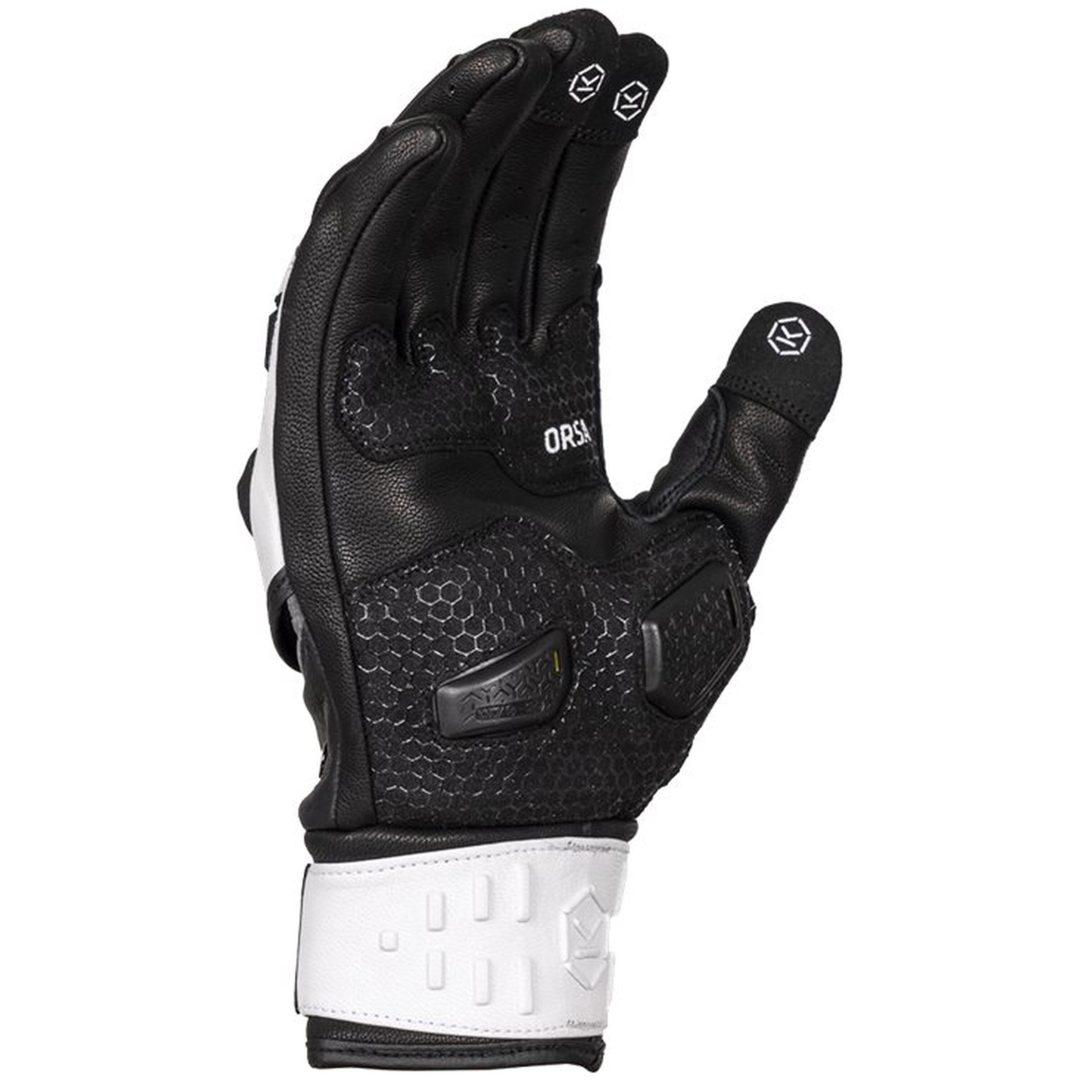 Mc-handskar Orsa Leather Mk3 Svart/vit Knox Large – bild 3