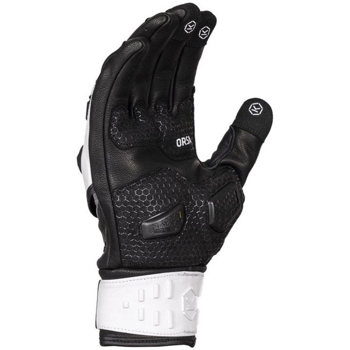 Mc-handskar Orsa Leather Mk3 Svart/vit Knox Large – bild 3