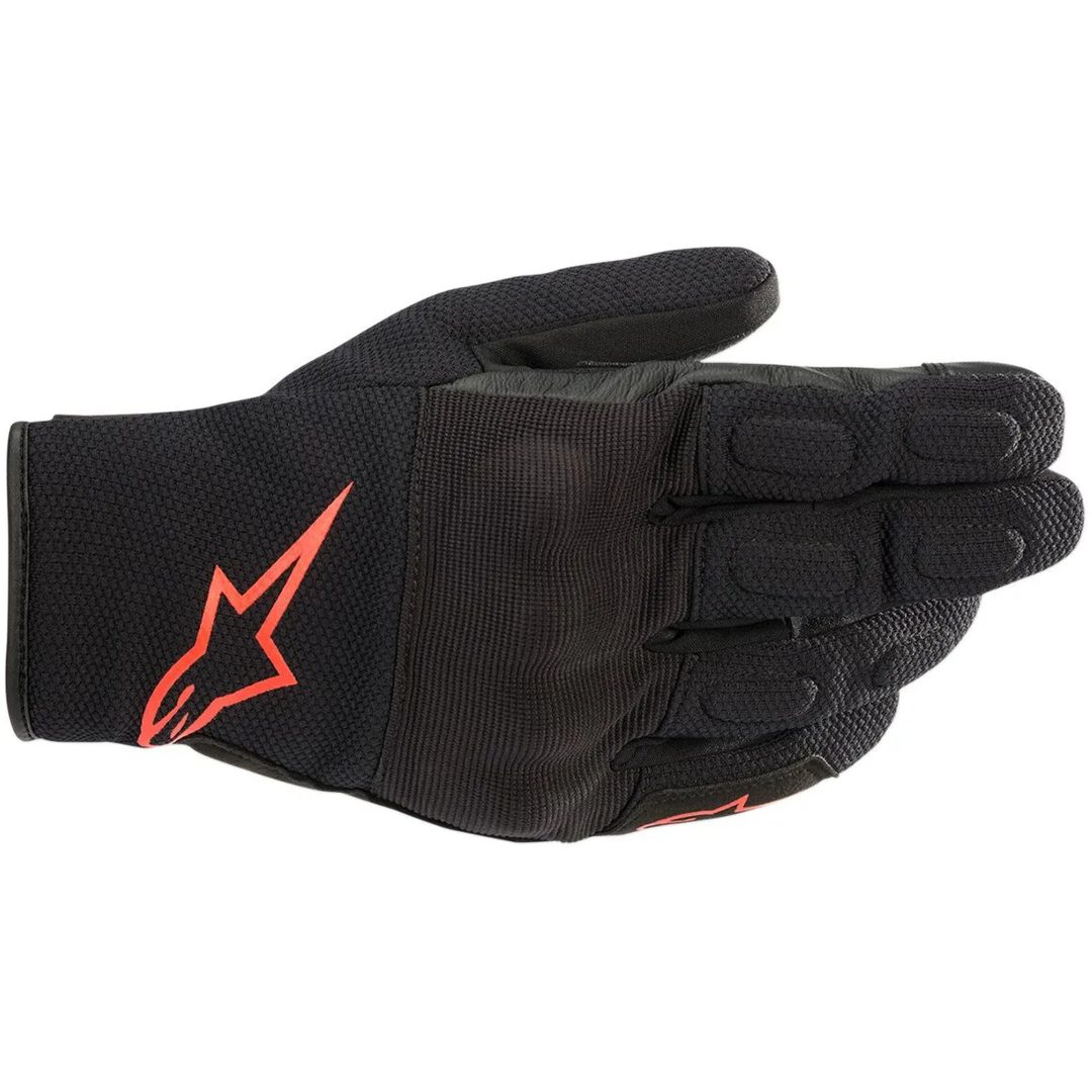 MC-Handskar S Max Drystar Fluorescerande Svart/Röd Alpinestars Small