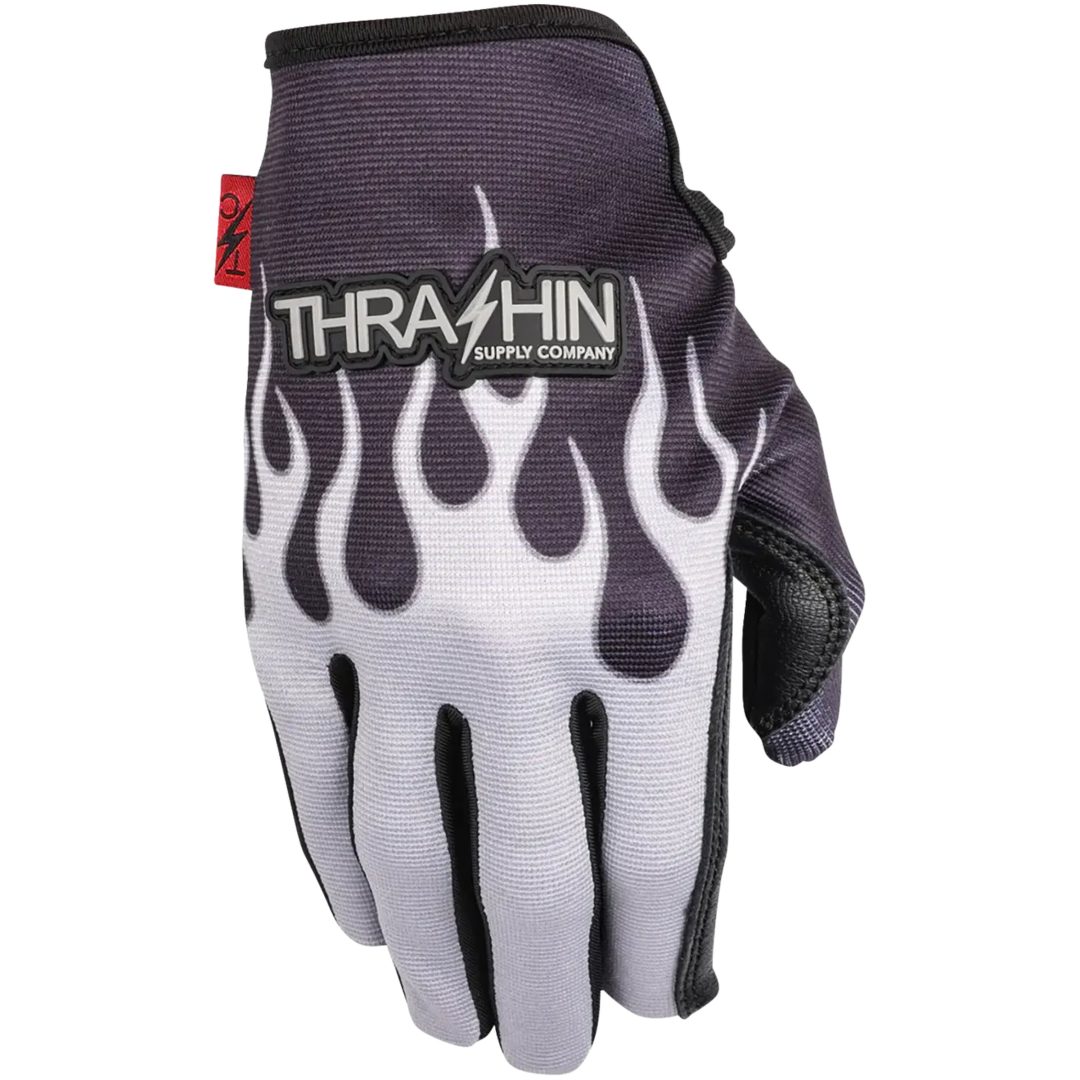 MC-Handskar Stealth Flame Svart Grå THRASHIN SUPPLY CO. – bild 3