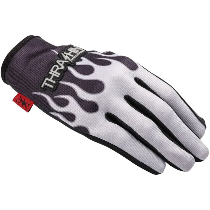 MC-Handskar Stealth Flame Svart Grå THRASHIN SUPPLY CO. – bild 6