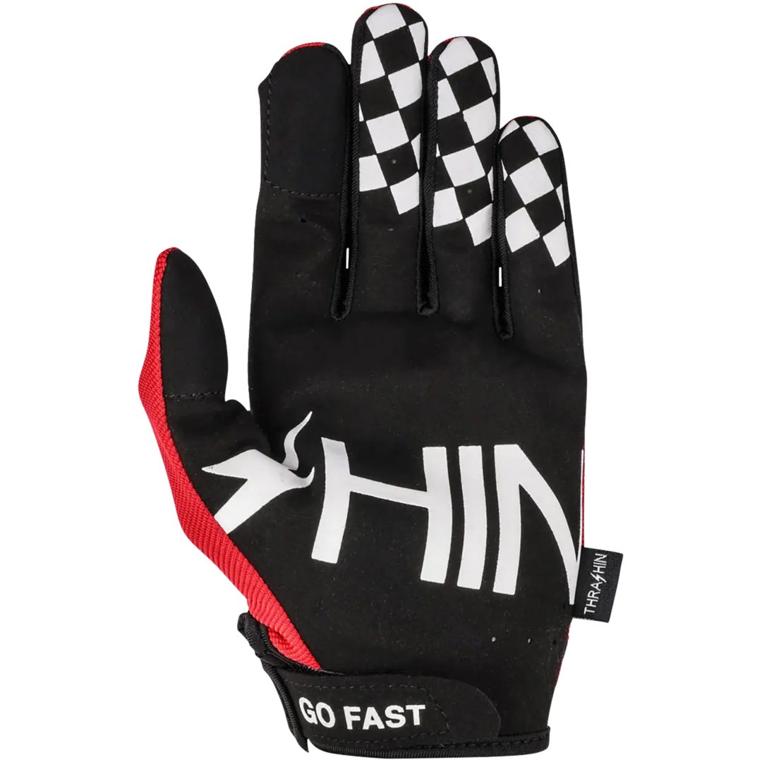 MC-Handskar Stealth Svart Röd Vit THRASHIN SUPPLY CO. – bild 4