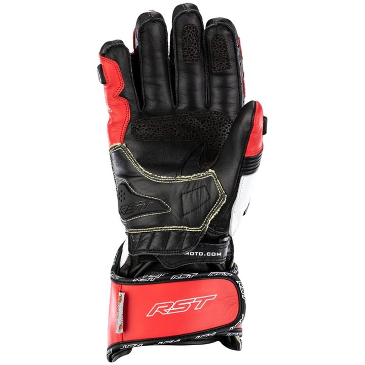 MC-Handskar Tractech EVO 4 CE Läder Röd vit RST s – bild 2