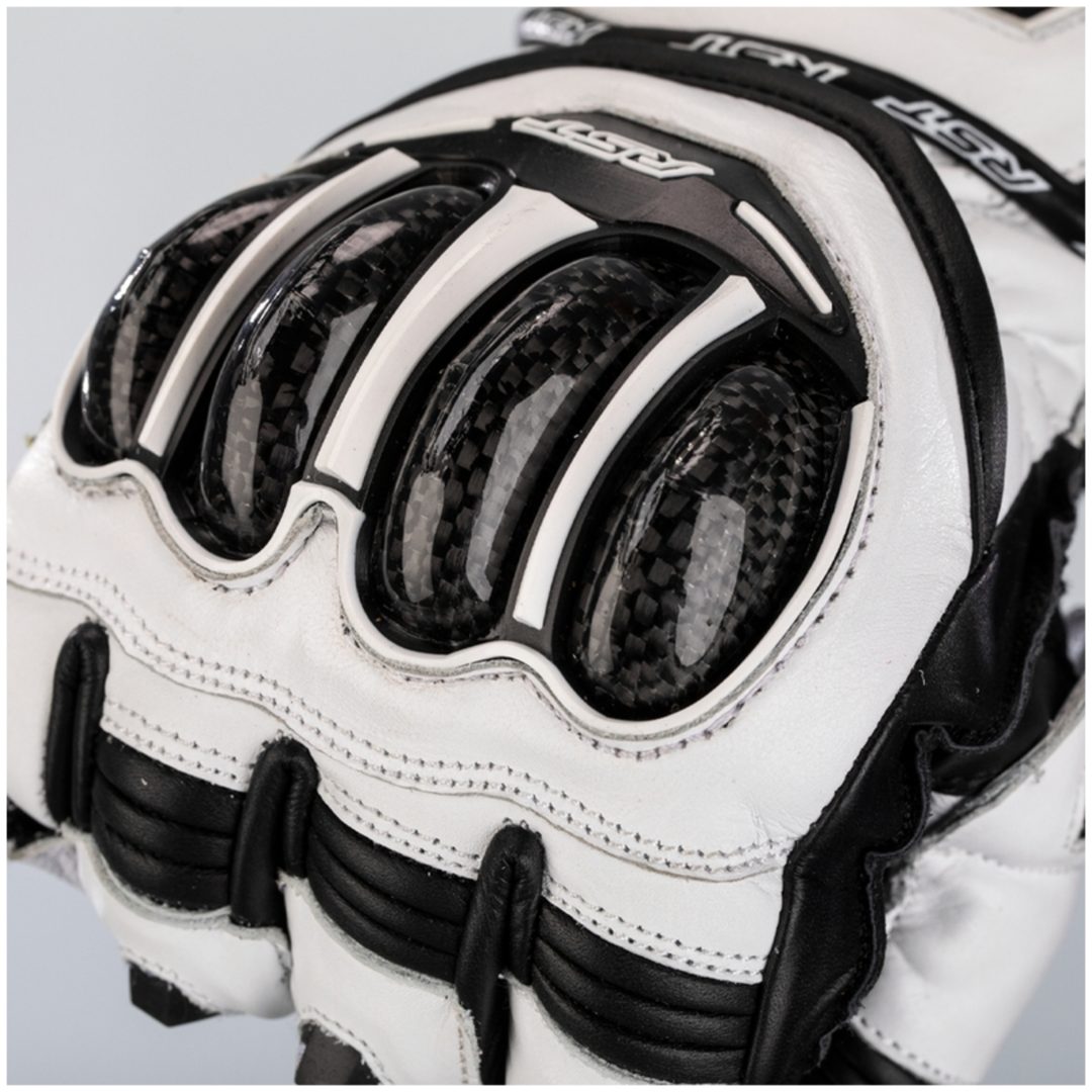 MC-Handskar Tractech EVO 4 CE Läder Svart vit RST XS – bild 6