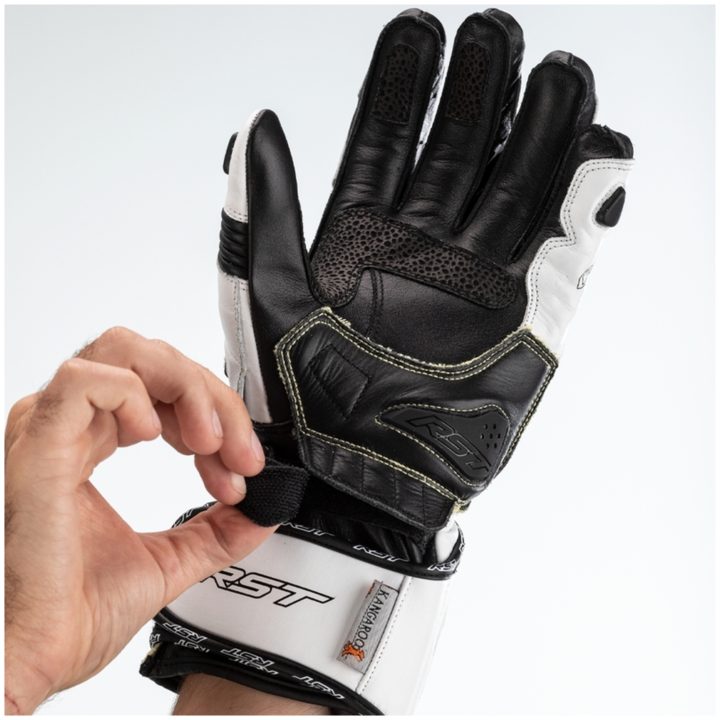 MC-Handskar Tractech EVO 4 CE Läder Svart vit RST XS – bild 5
