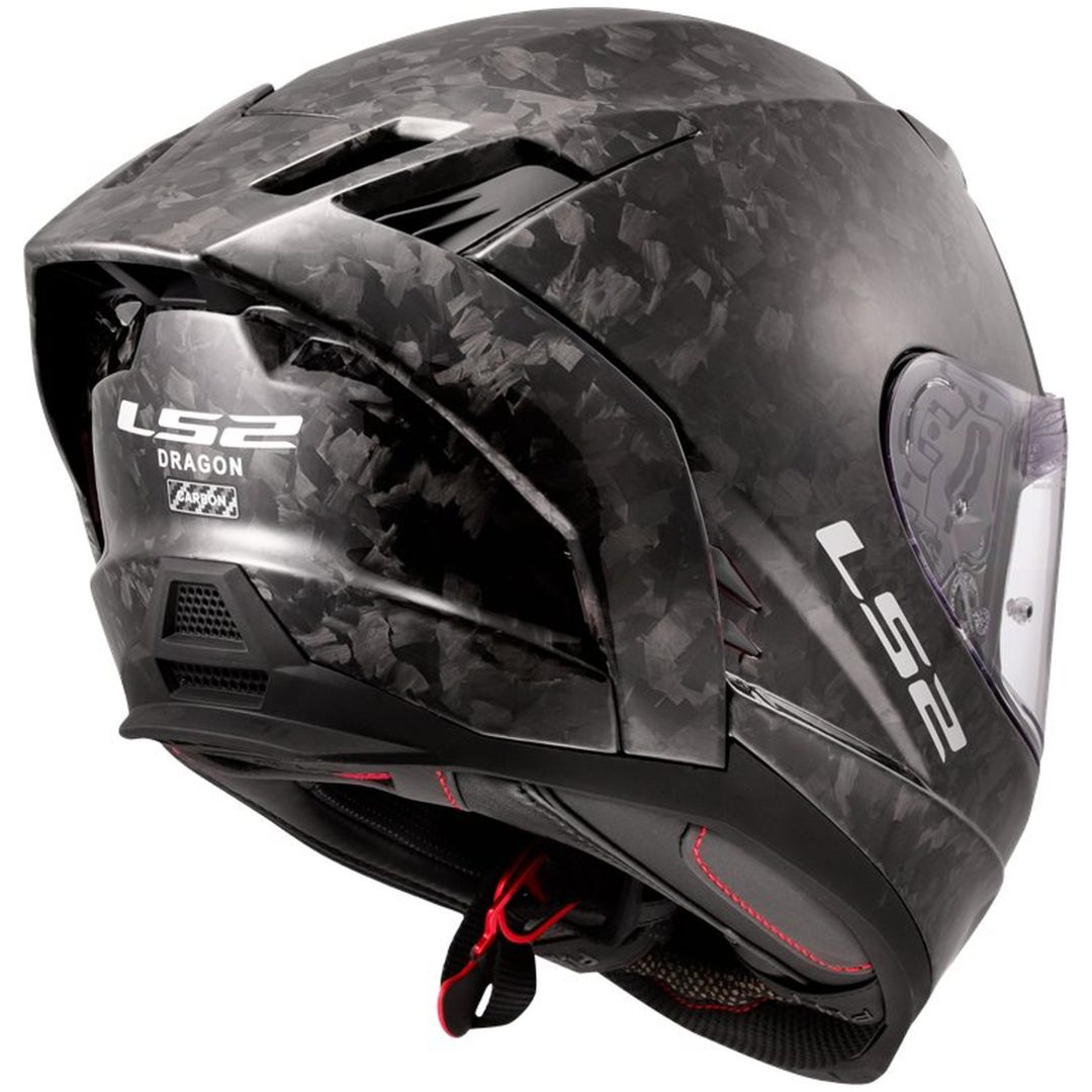 MC-Hjälm FF807 DRAGON CARBON Forged Svart LS2 M – bild 4