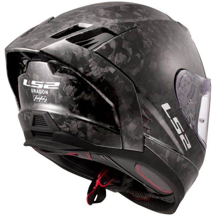 MC-Hjälm FF807 DRAGON CARBON Forged Svart LS2 M – bild 4