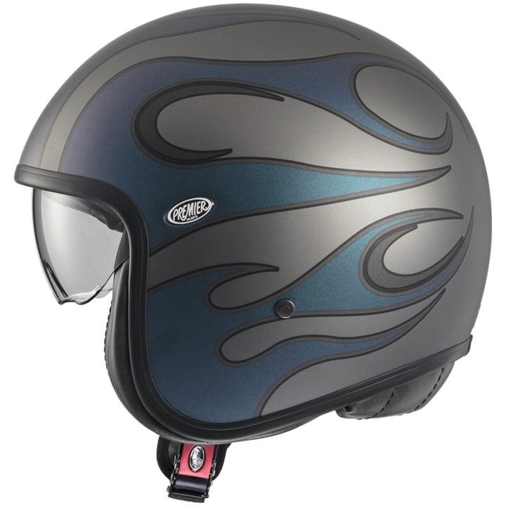 Mc-hjälm Öppen Vintage Iride Svart Metallic Premier XS – bild 3