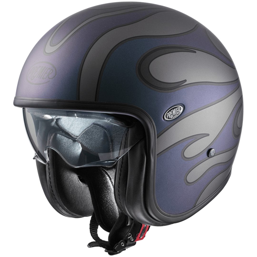 Mc-hjälm Öppen Vintage Iride Svart Metallic Premier XS