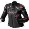 MC-Jacka Dam D3O Läder Svart Rosa RST XS – miniatyr 2