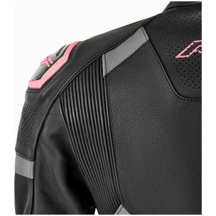 MC-Jacka Dam D3O Läder Svart Rosa RST XS – bild 6