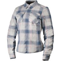 MC-Jacka Dam Fallblock Flannel Textil Blå Grå Röd Vit ICON