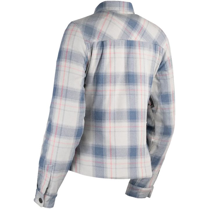 MC-Jacka Dam Fallblock Flannel Textil Blå Grå Röd Vit ICON M – bild 2