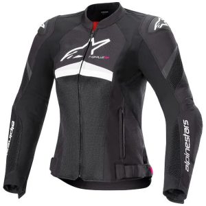 Mc-jacka Dam Textil T-gp+r Air Svart/Vit ALPINESTARS