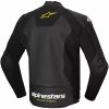 Mc-jacka Faster V3 Airflow Läder Svart/fluorescerande Gul/vit ALPINESTARS 48 – miniatyr 2