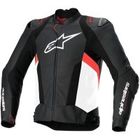 Mc-jacka Läder Missile V3 Airflow Svart/röd/vit ALPINESTARS
