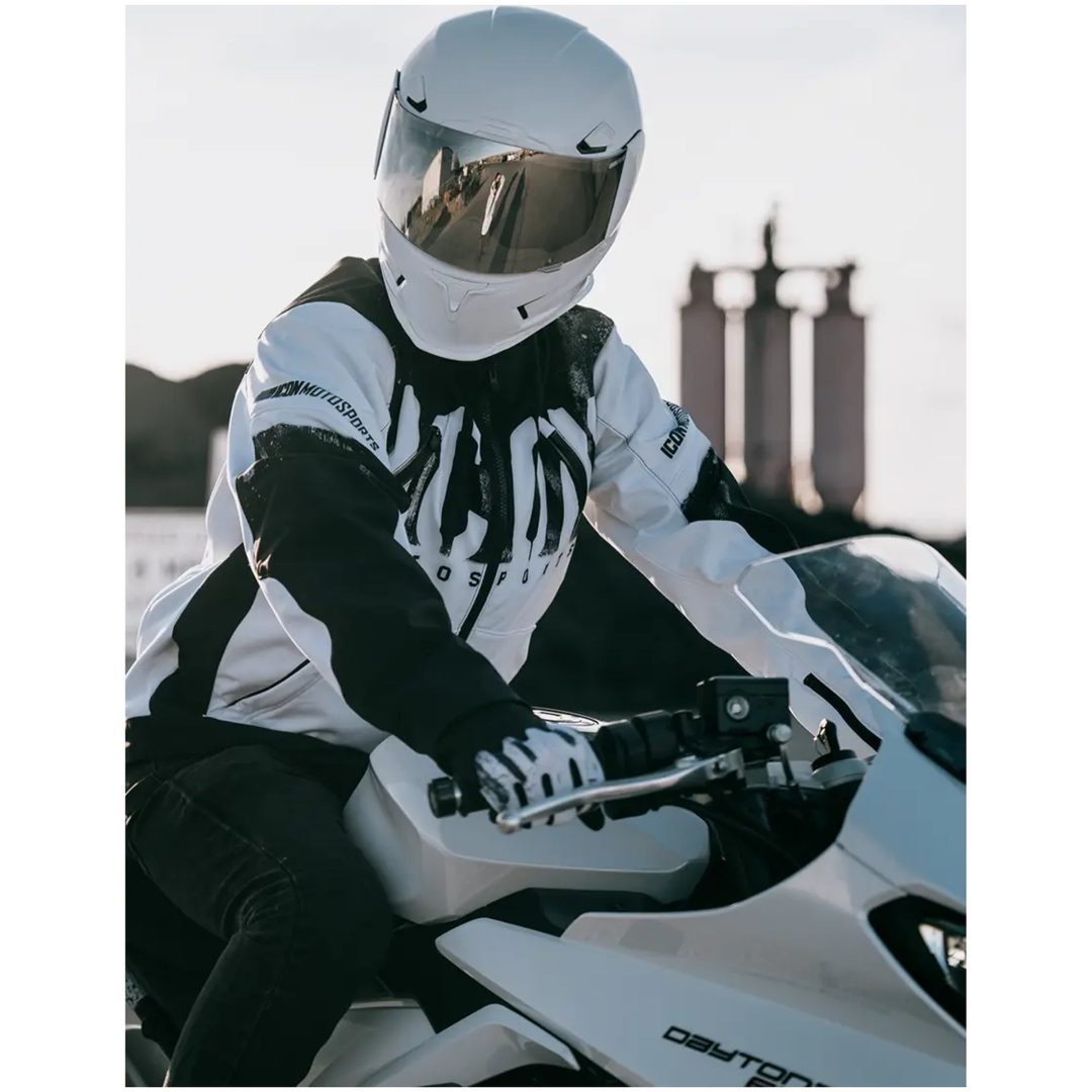 MC-Jacka Merc3 Anomaly Svart Vit Textil ICON M – bild 4