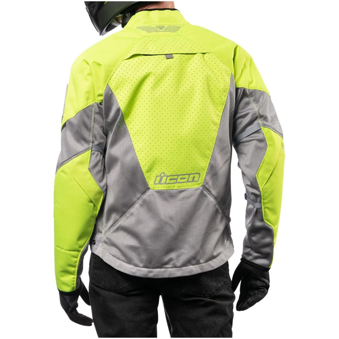 MC-Jacka Mesh AF CE Sport Hi-Vis Gul/Grå ICON 3XL – bild 5