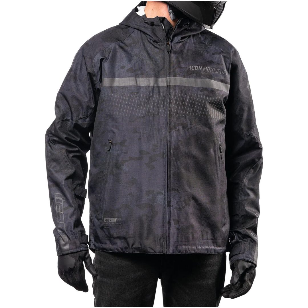 MC-Jacka PDX3 CE Svart Camo ICON Small – bild 3