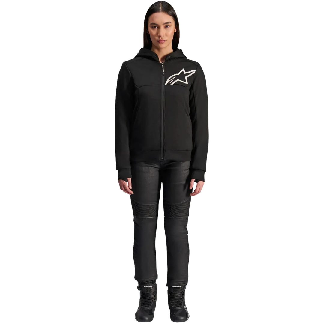 MC-Jacka Stella Chrome V2 Sport Svart ALPINESTARS Small – bild 2