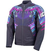 MC-Jacka Synthwave Merc3 Lazer Cobra Textil Svart Blå Rosa Lila Vit ICON