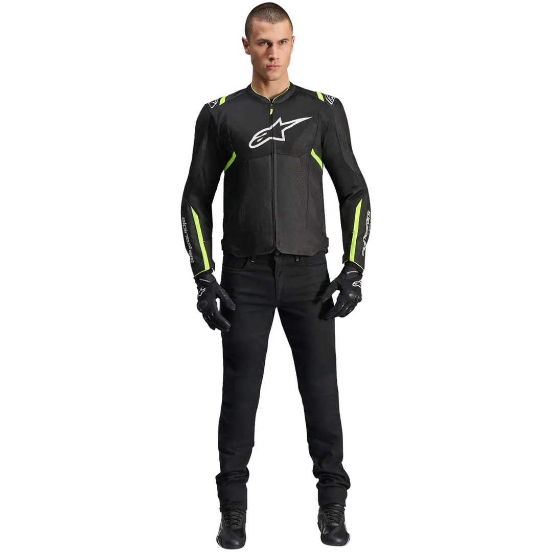 MC-Jacka T-SPS Air v2 Textil Svart/Gul ALPINESTARS Small – bild 2