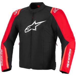 MC-Jacka T-SPS v2 Vattentät Textil Svart/Fluorescerande Röd Alpinestars
