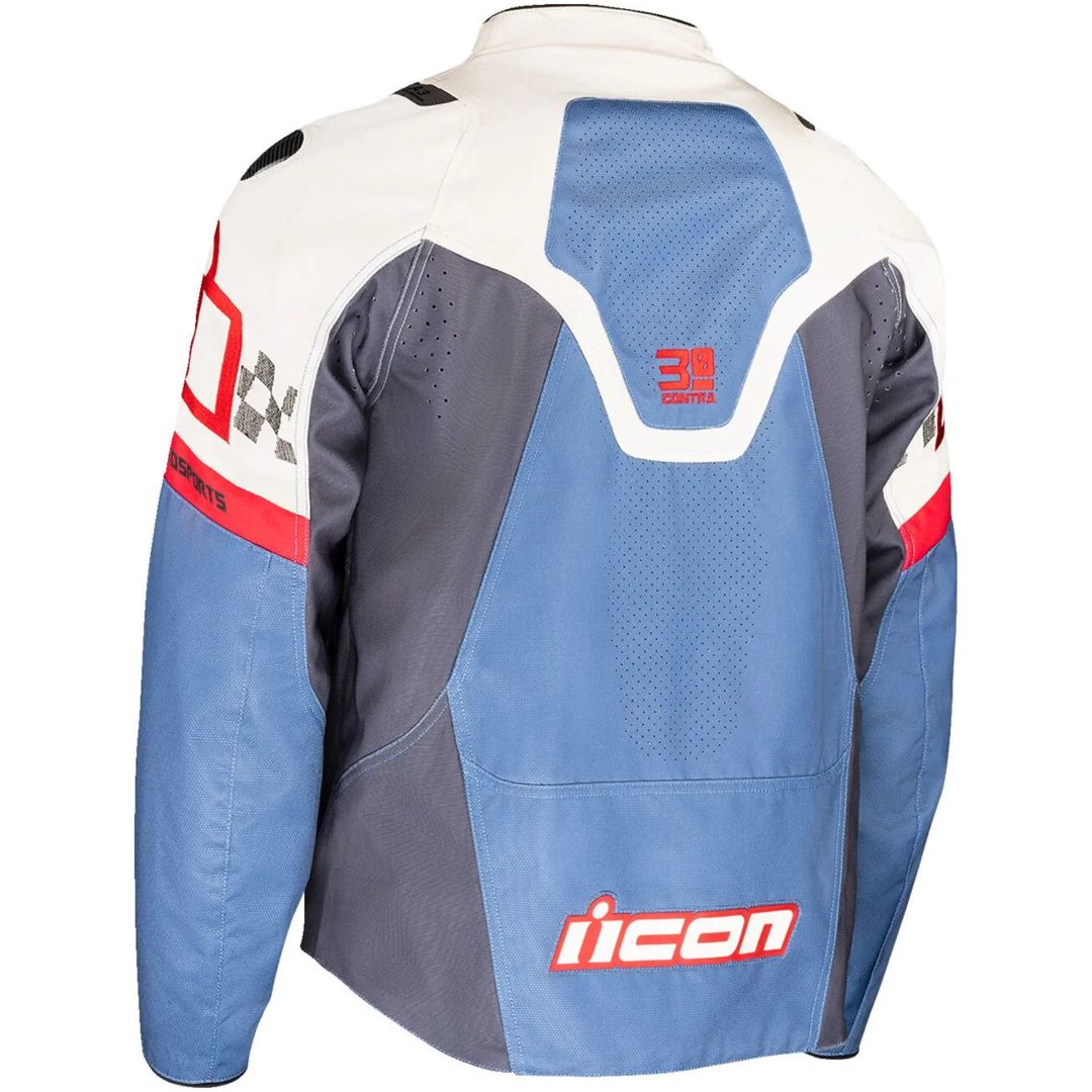 MC-Jacka Textil Contra3 Hero Vit/Blå ICON Small – bild 2