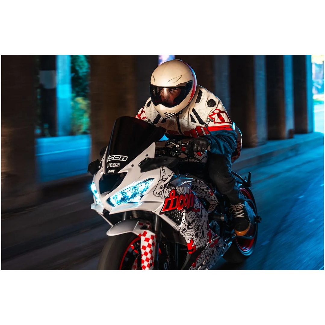 MC-Jacka Textil Contra3 Hero Vit/Blå ICON Small – bild 5