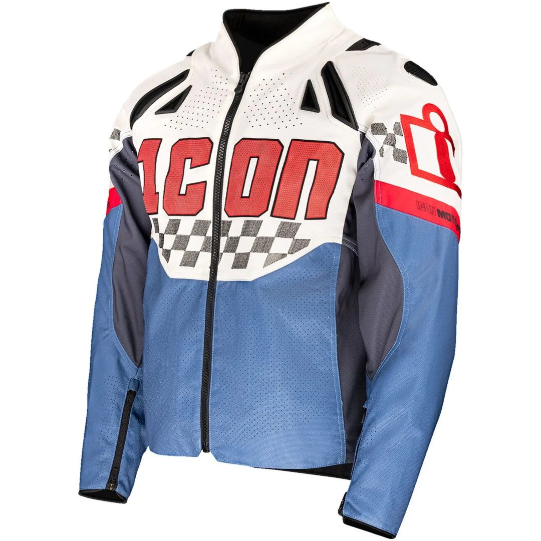 MC-Jacka Textil Contra3 Hero Vit/Blå ICON Small