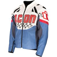 MC-Jacka Textil Contra3 Hero Vit/Blå ICON