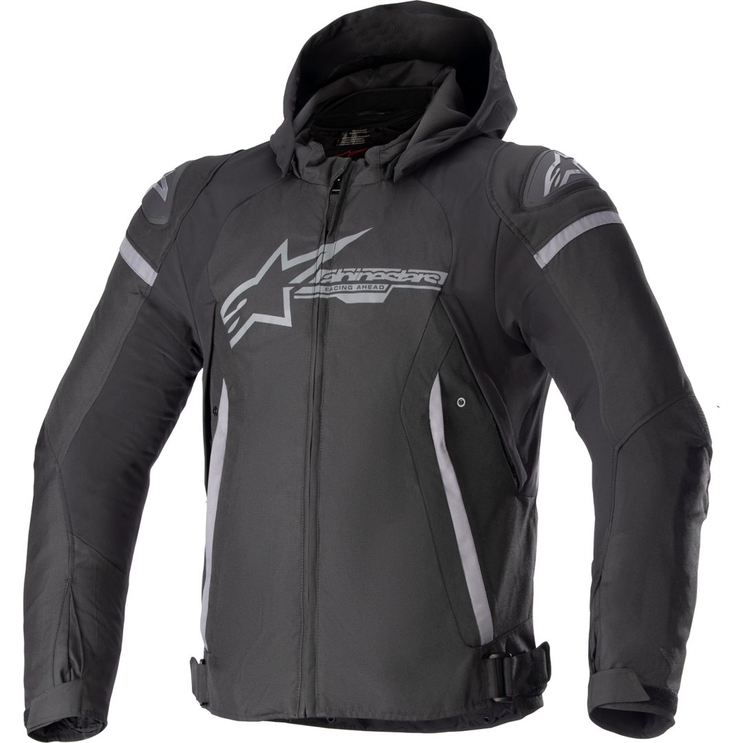 Mc-jacka Textil Zaca Svart/Grå ALPINESTARS Small