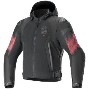 Mc-jacka Textil Zaca Venom Svart/Röd ALPINESTARS