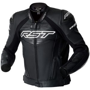 MC-Jacka Tractech Evo D3O Läder Svart Vit RST