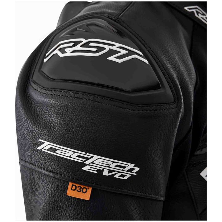 MC-Jacka Tractech Evo D3O Läder Svart Vit RST M – bild 13