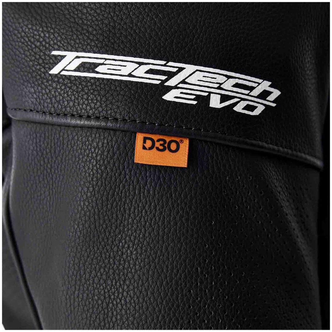 MC-Jacka Tractech Evo D3O Läder Svart Vit RST M – bild 14