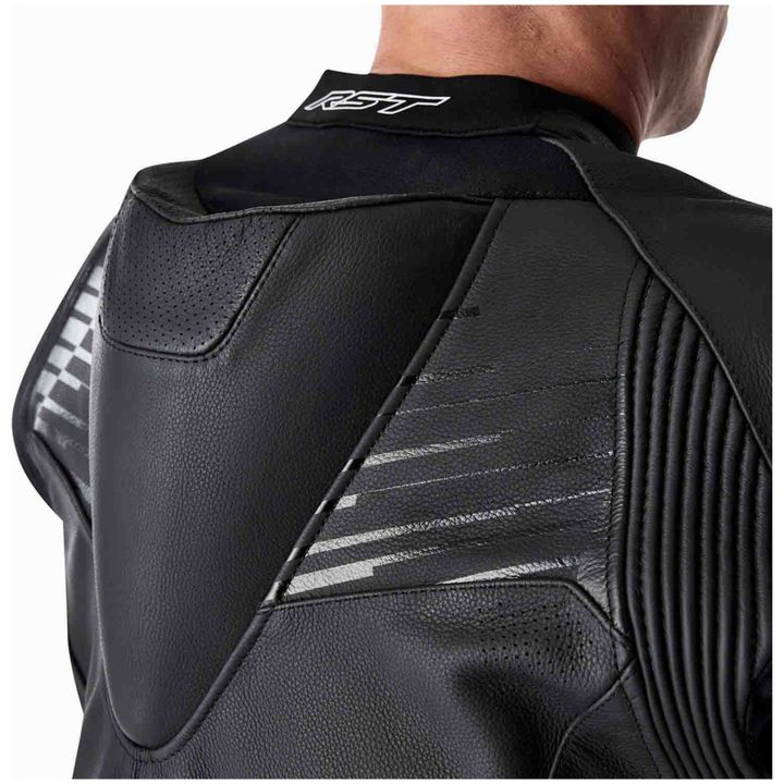 MC-Jacka Tractech Evo D3O Läder Svart Vit RST M – bild 7