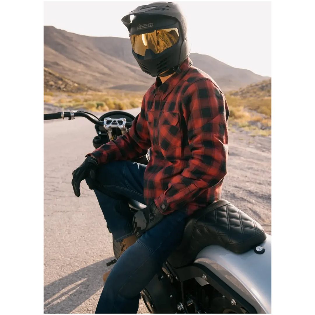 MC-Jackor Fallblock Flannel Textil Röd ICON s – bild 3