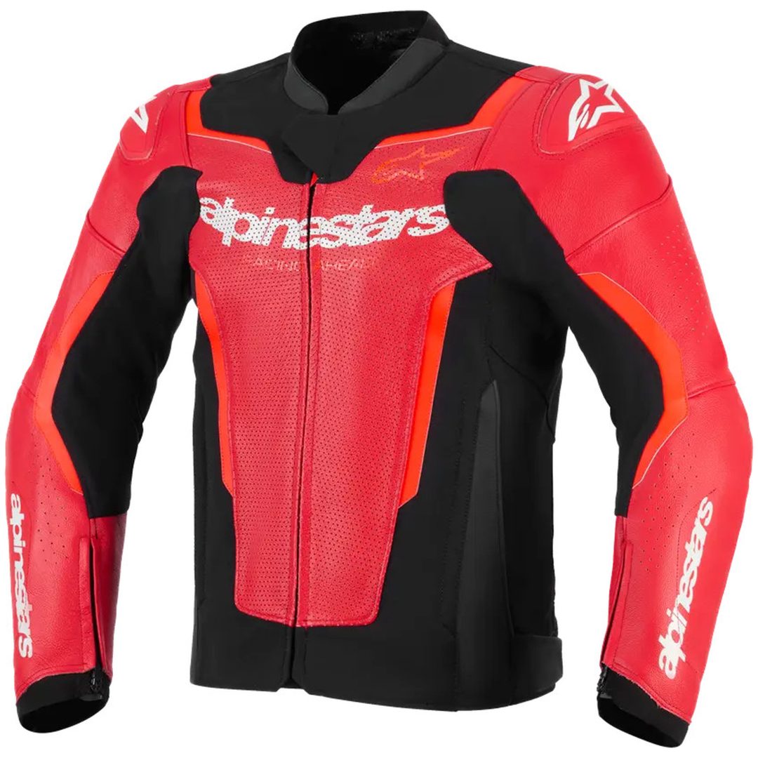 MC-Jackor GP Force Airflow v2 Läder Röd Fluo ALPINESTARS (ROAD) 48