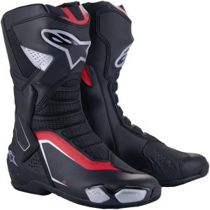 Mc-stövlar Smx-6 V3 Svart/röd/silver ALPINESTARS