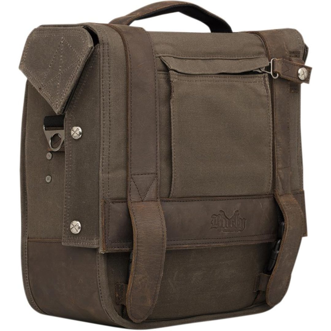 MC-Väska Saddlebag Wax Brun BURLY Sadelväska