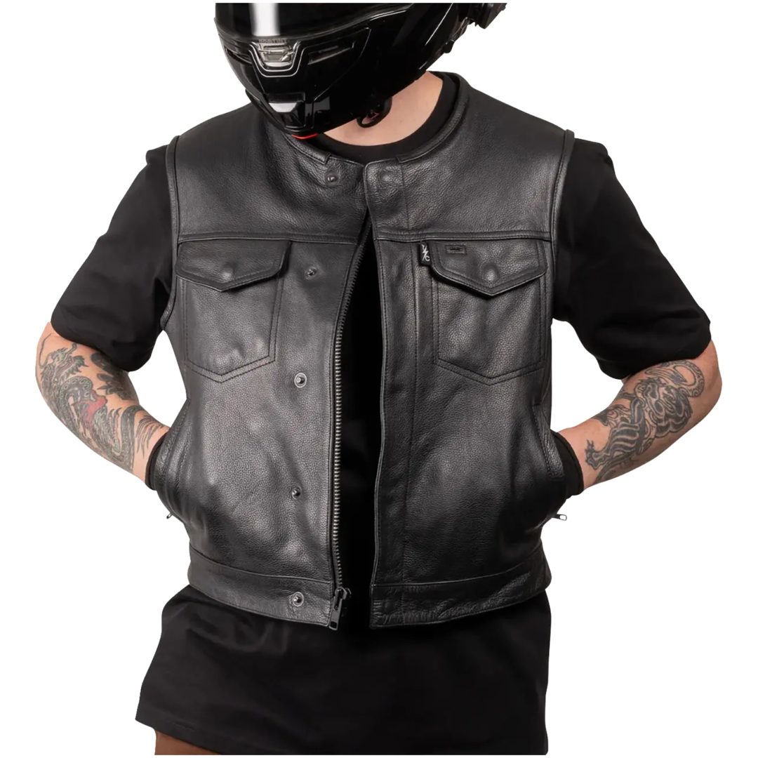 MC-Väst Encinal Läder Svart THRASHIN SUPPLY CO. – bild 6